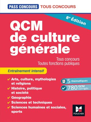 cover image of Pass'Concours--QCM de culture générale--Tous concours--8e édition--Entraînement